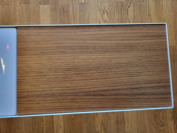 Bout de canapé Robin day  par Habitat en métal laqué blanc et bois Vintage