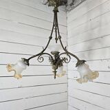 Ancien lustre en bronze 4 lumières
