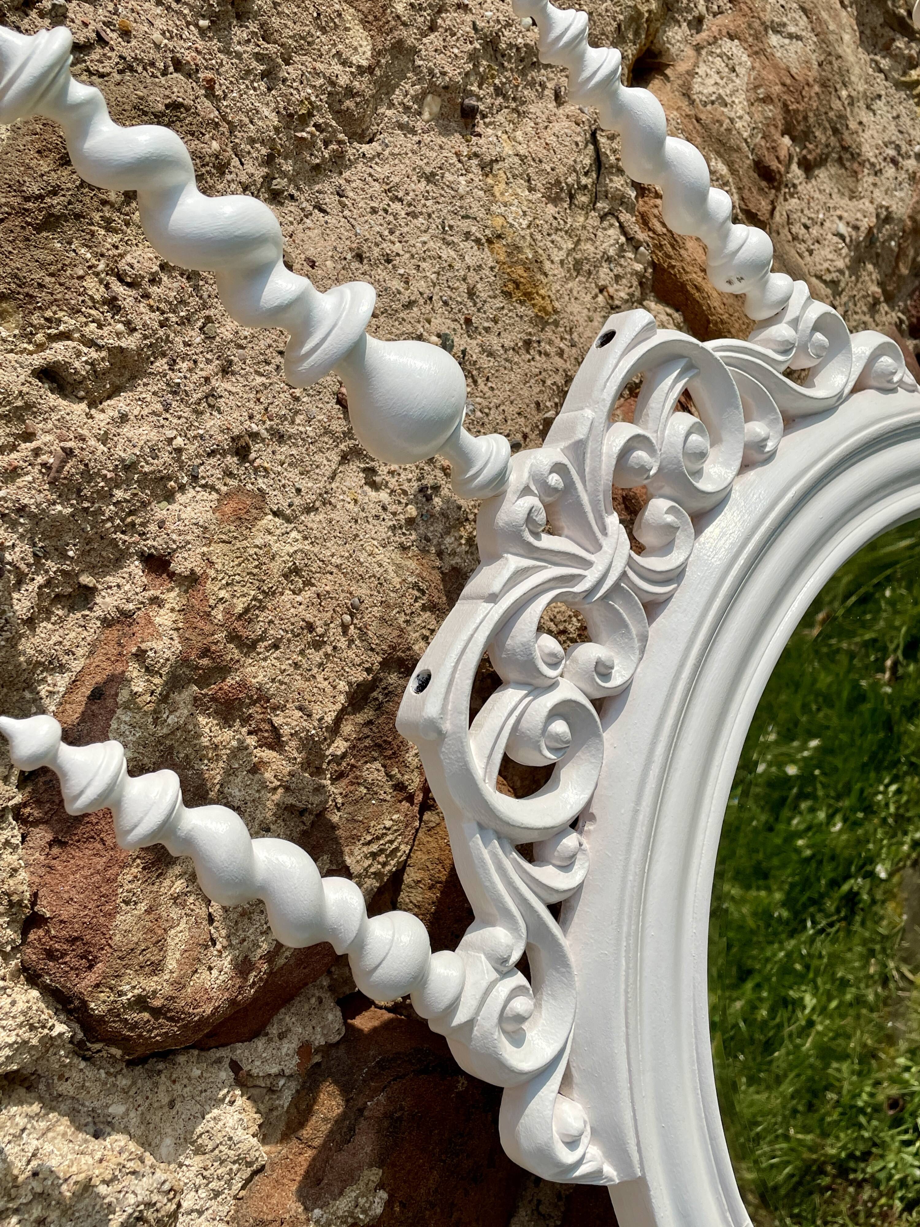 Late 19th century Portuguese wooden mirror, Bilros style - Rare