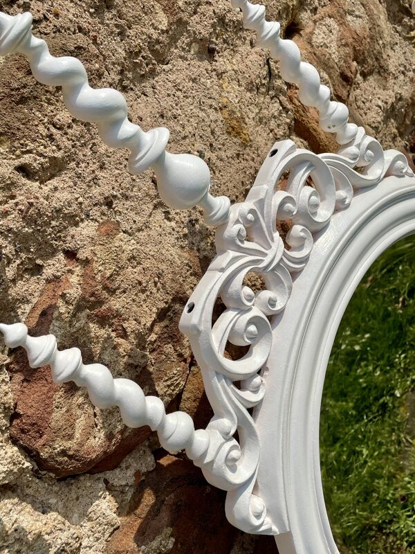 Miroir fin XIXème Portugais en bois style Bilros - Rare