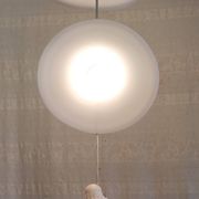 Suspension with three opaline lampshades - mid 20th century.