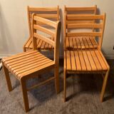 Set of 4 solid beech chairs