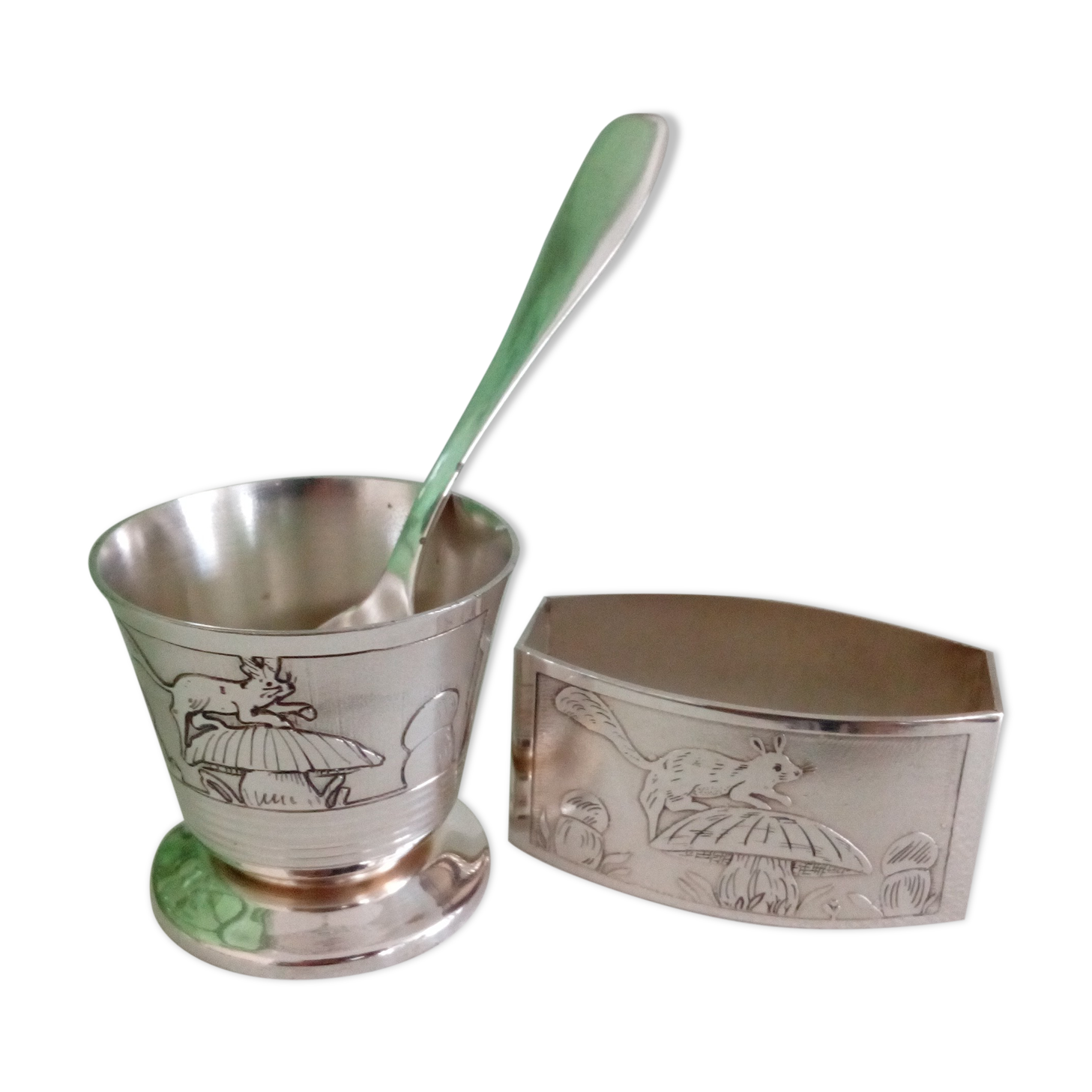 Set coquetier et rond de serviette