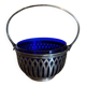 50s sugar bowl in glass and silver metal