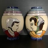 Pair of Annecy ceramic vases