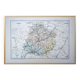 Printed in 1889, map of Sarthe. Authentic Vintage