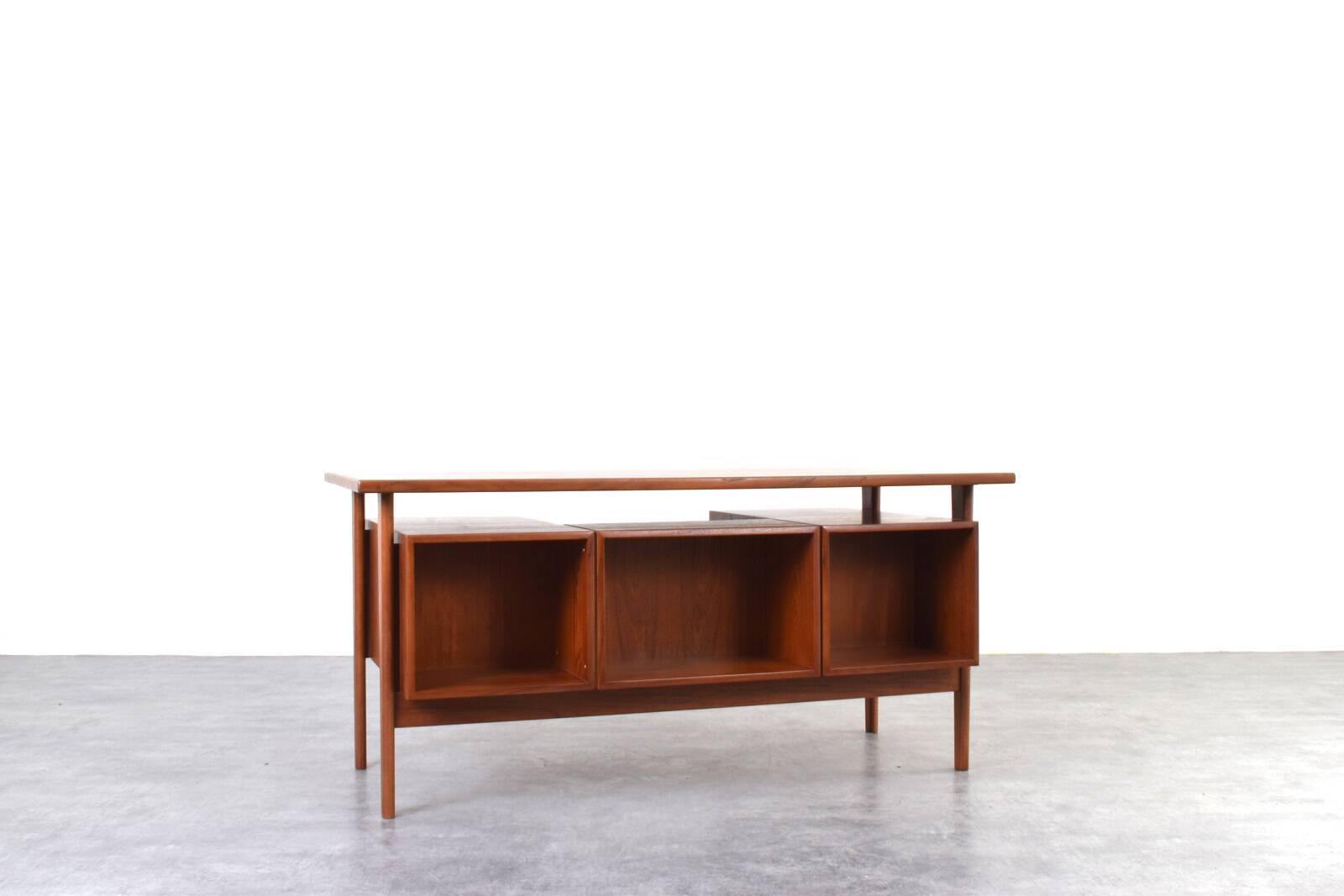Mid-Century Danish Teak Executive Desk by Kai Kristiansen for FM Møbler