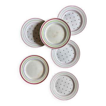 Set of 6 mismatched vintage dessert plates (L7)