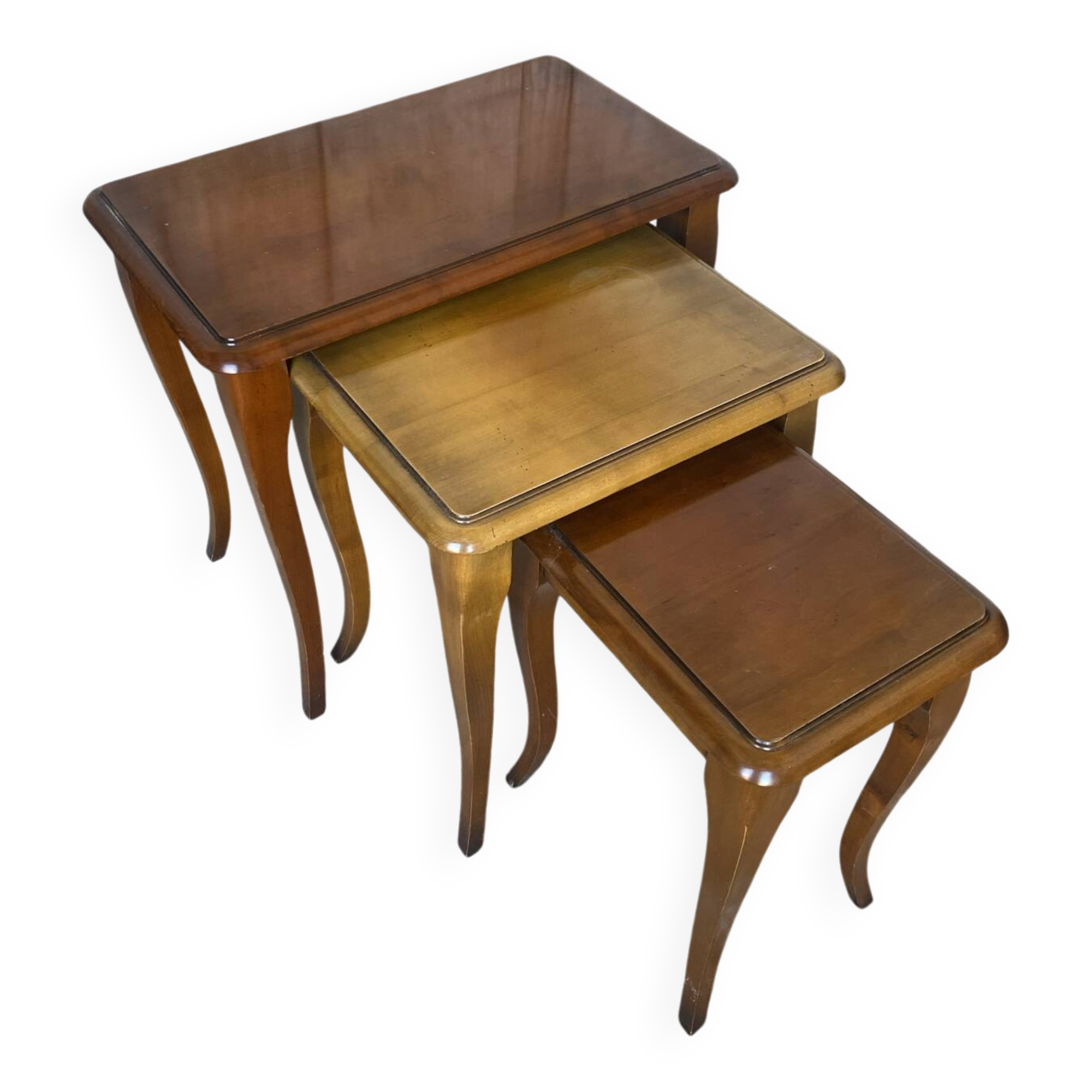 Set of 3 vintage louis xv style nesting tables