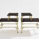 Bamboo bronze lacquered Chinese side tables Maison Baguès 1940