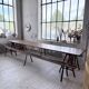 XXL trestle farm table 4m and its benches