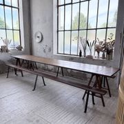 XXL trestle farm table 4m and its benches