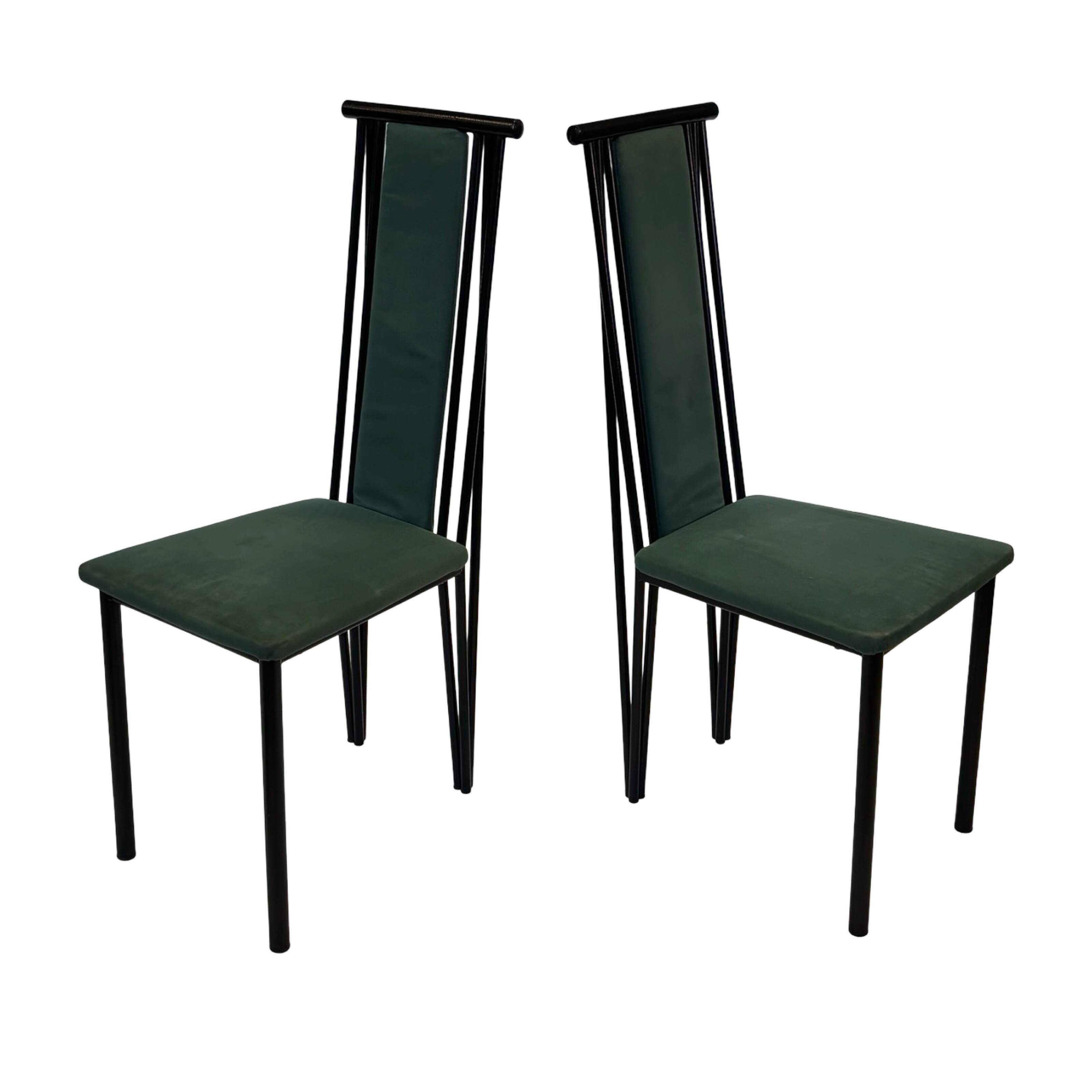 Vintage dining chairs modern design 80's set of four