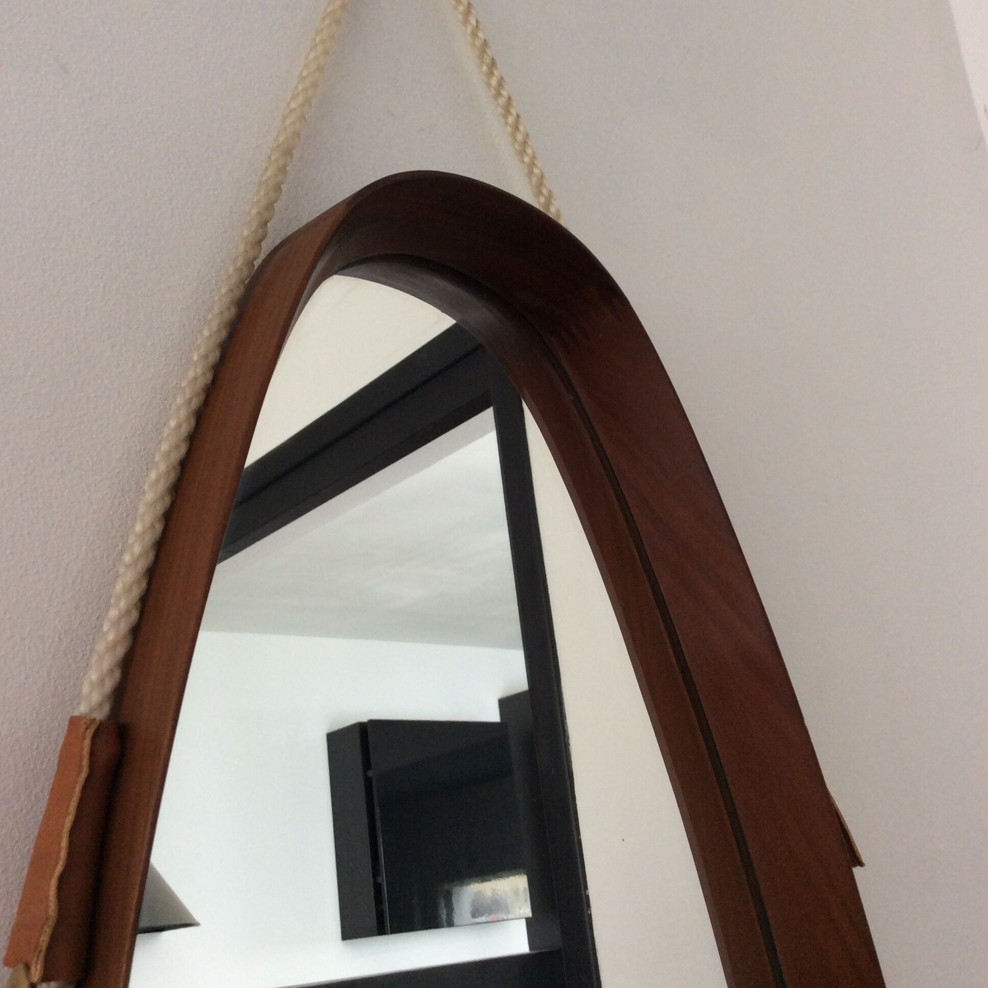 Scandinavian teak mirror from the 60s and 70s