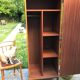 Vintage wardrobe 1960 blond wood and metal feet