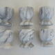 Lot of 6 cockroaches in white marble and gray 80s