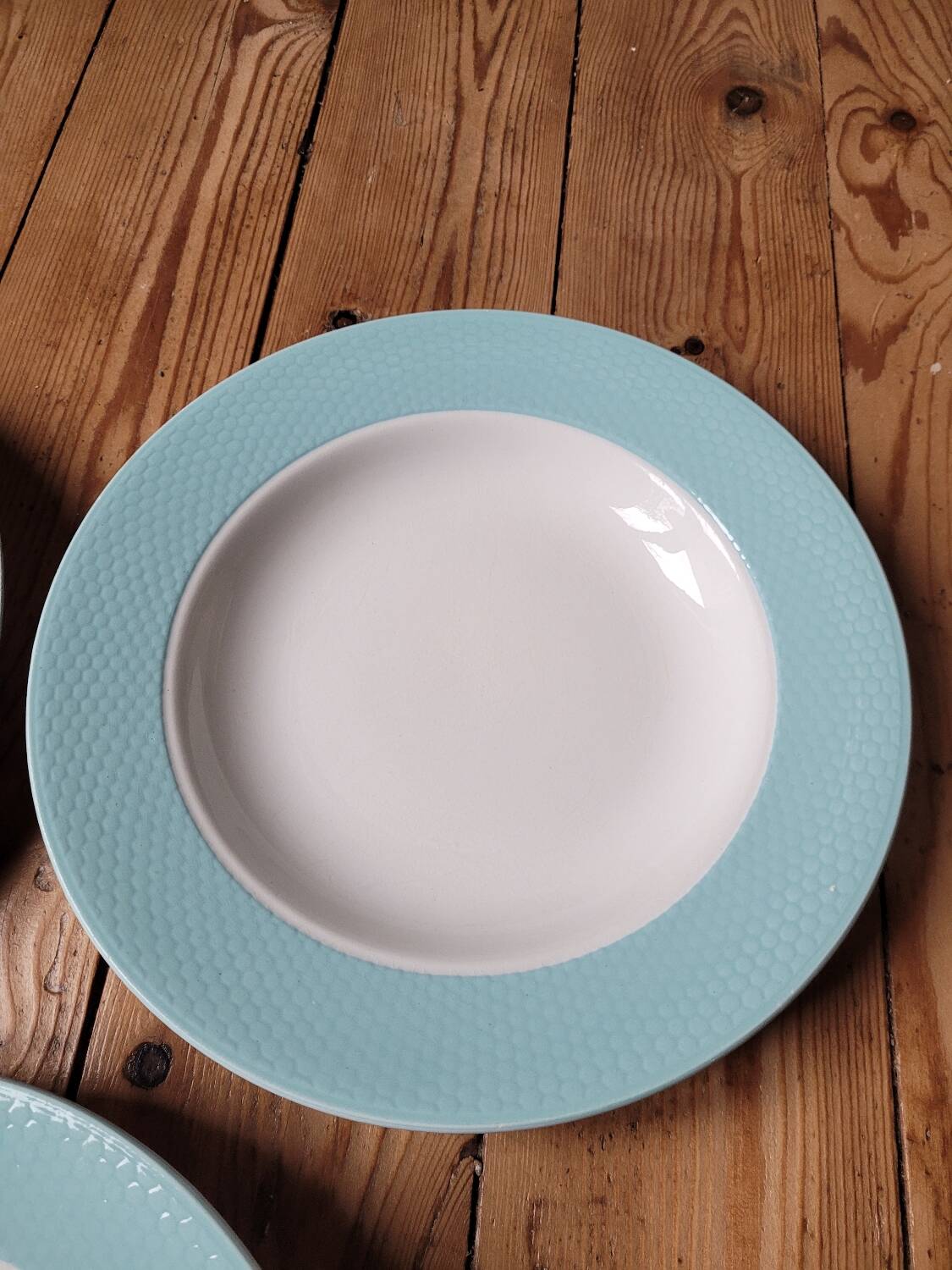 Set of 3 turquoise soup plates L'Amandinoise