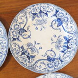 6 Creil and Montereau dessert plates Flora service