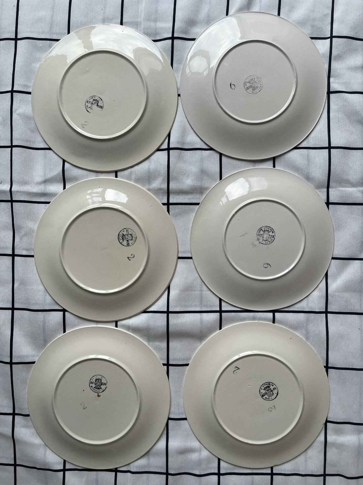 6 dessert plates Niderviller flower pattern 1925-1930 Made in France
