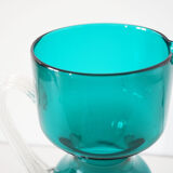 Vintage blue blown glass carafe