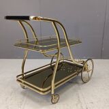 Vintage brass drinks trolley, 1970s