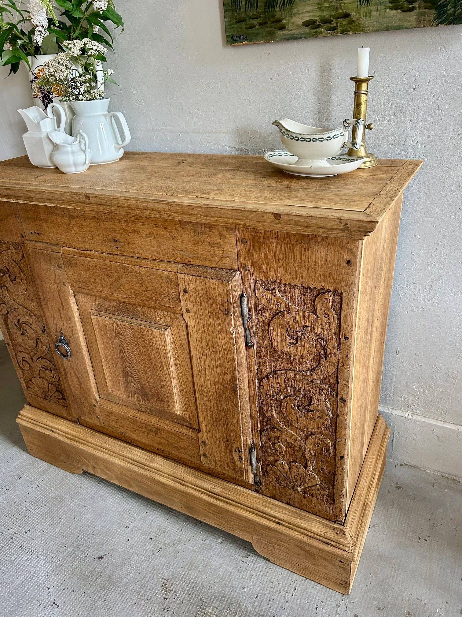 Antique carved oak sideboard