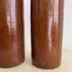Duo of vintage bottles enamelled sandstone