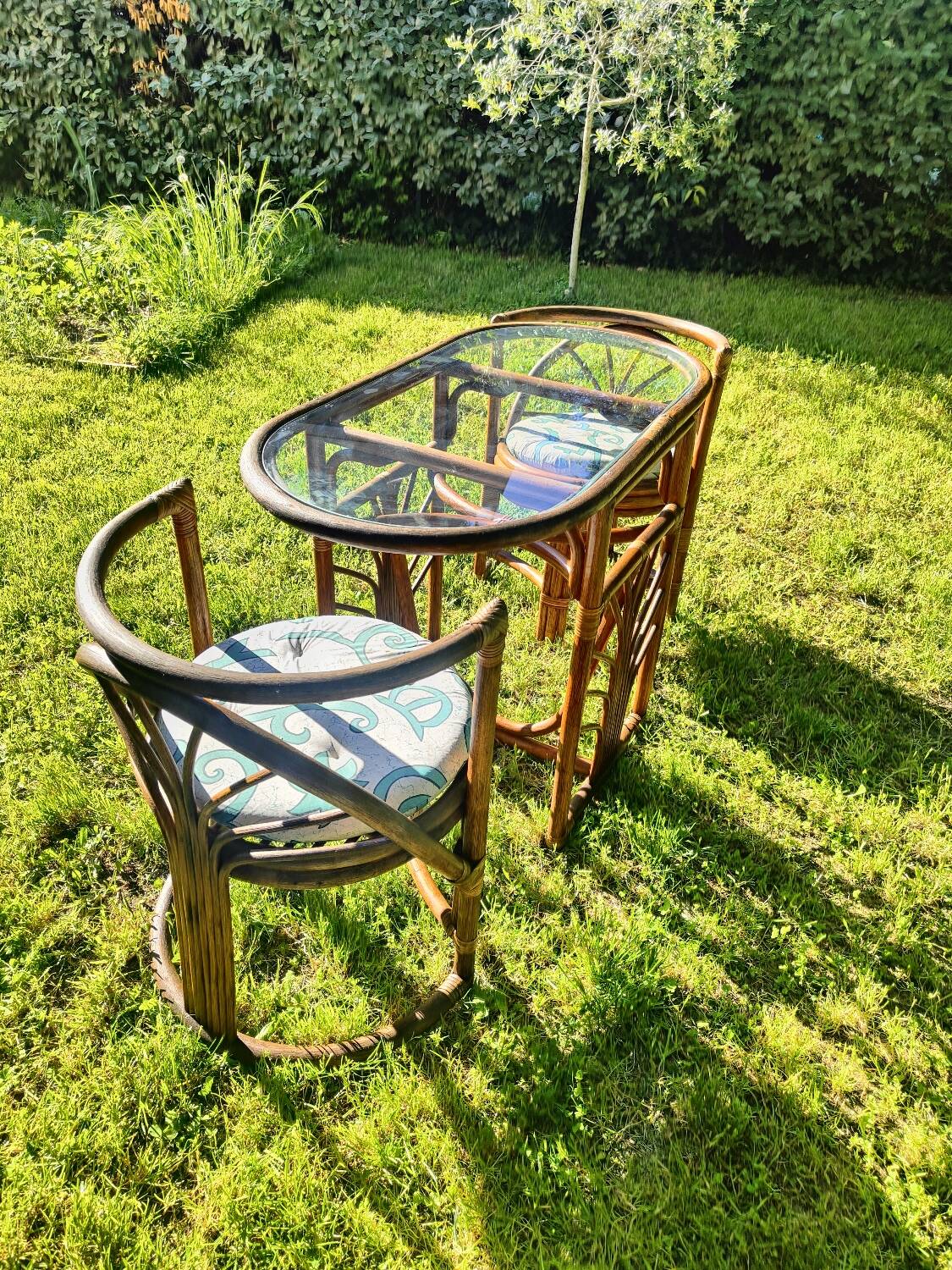 Vintage rattan garden furniture