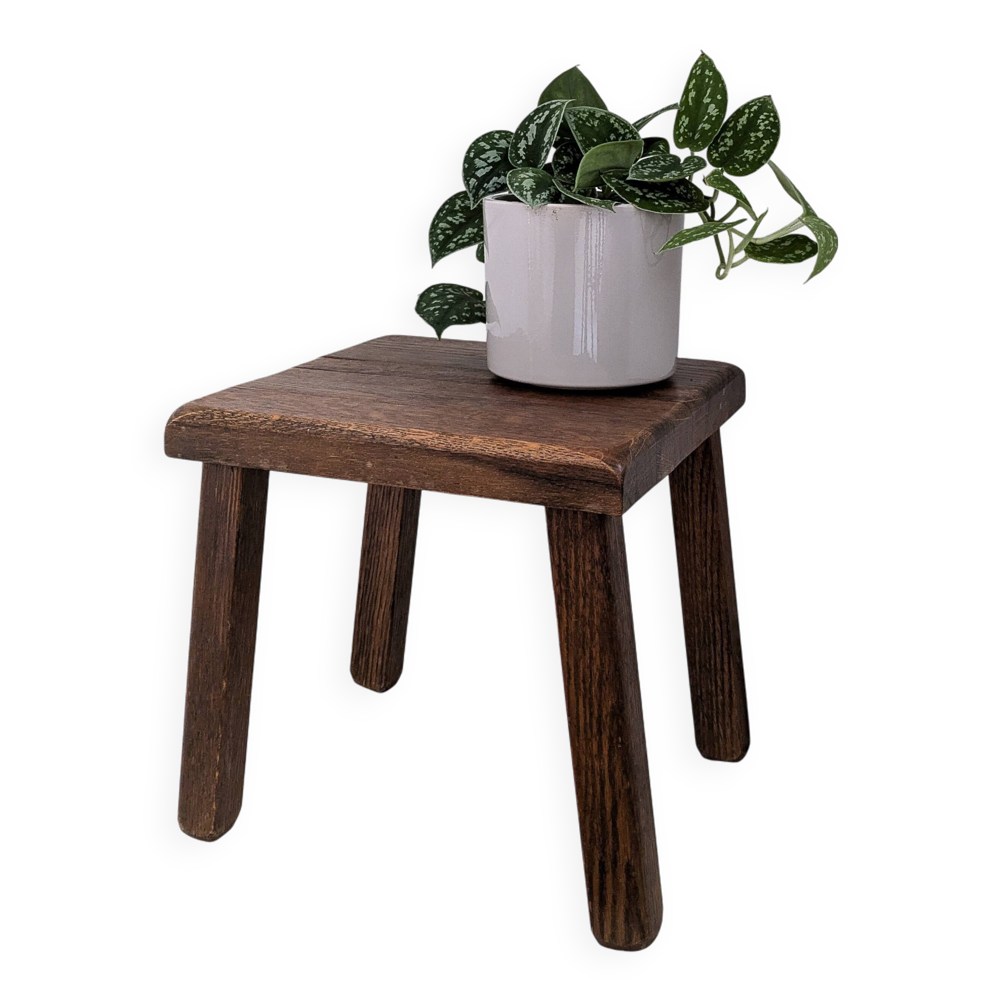 Vintage Table d'appoint Bois massif Chêne Banque de fleurs Table à fleurs Table basse Mid Century ca