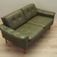 Green leather sofa, Danish design, 1970s, production: Denmark