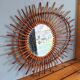 Asymmetrical sun mirror in rattan - vintage 1960s