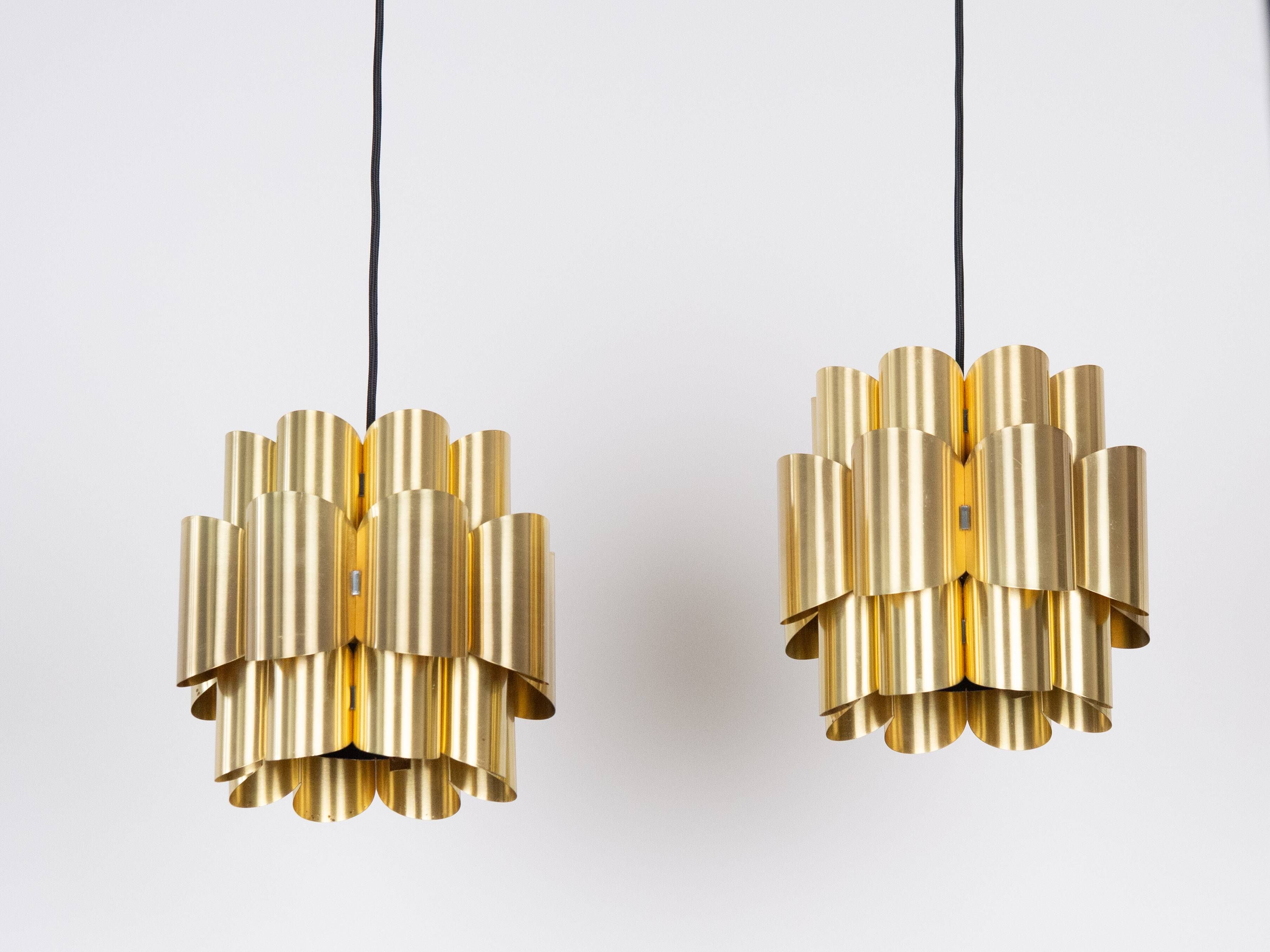 Pair of 2 Danish vintage pendant lamps by Werner Schou, 1960s