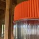 Vintage orange and transparent plastic pendant light