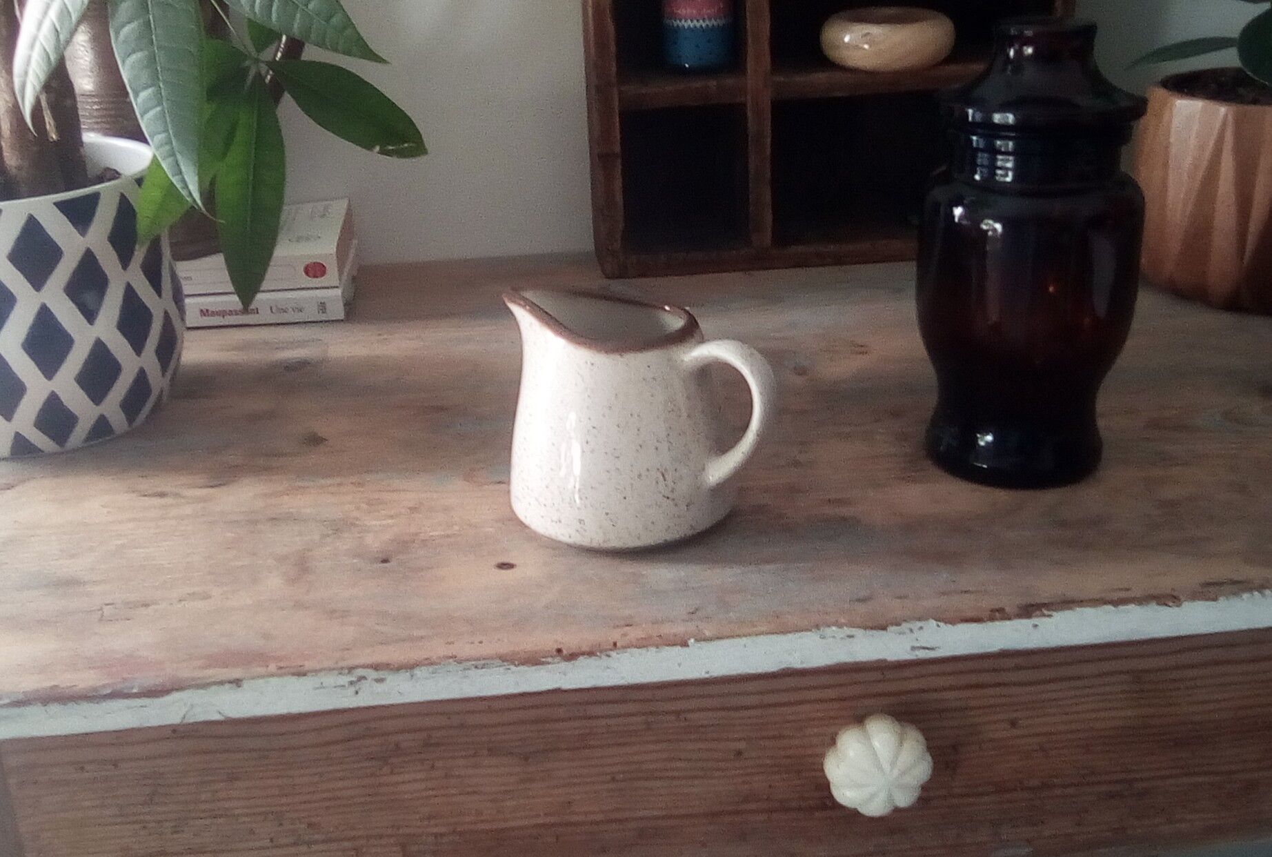 Speckled sandstone milk pitcher