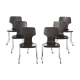 Serie of 6 vintage stackable chairs Pagholz
