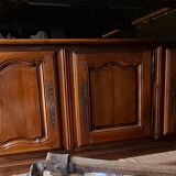 Louis XV 3-door walnut sideboard on plinths