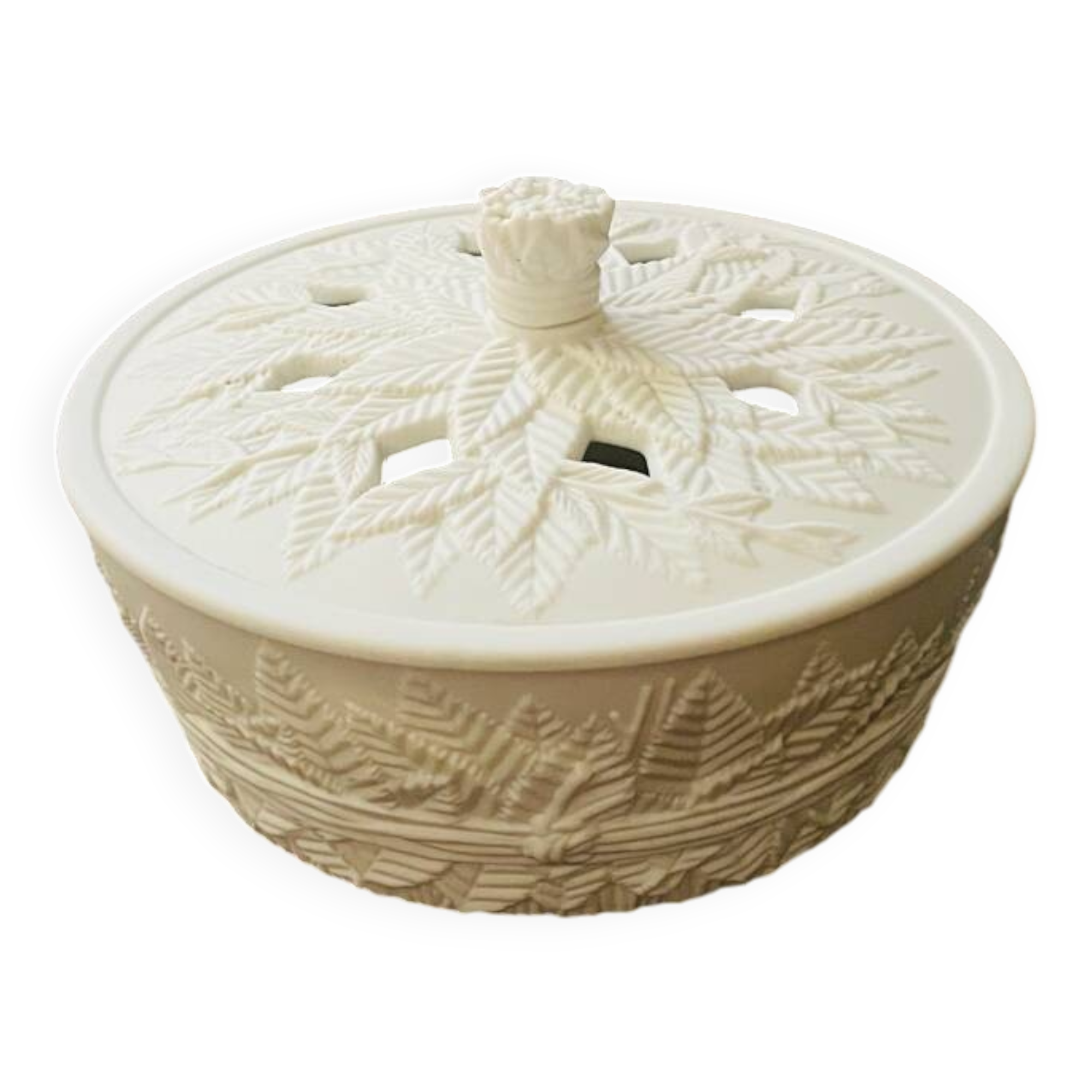 Candy jar in biscuit porcelain signed Bernardaud Limoges