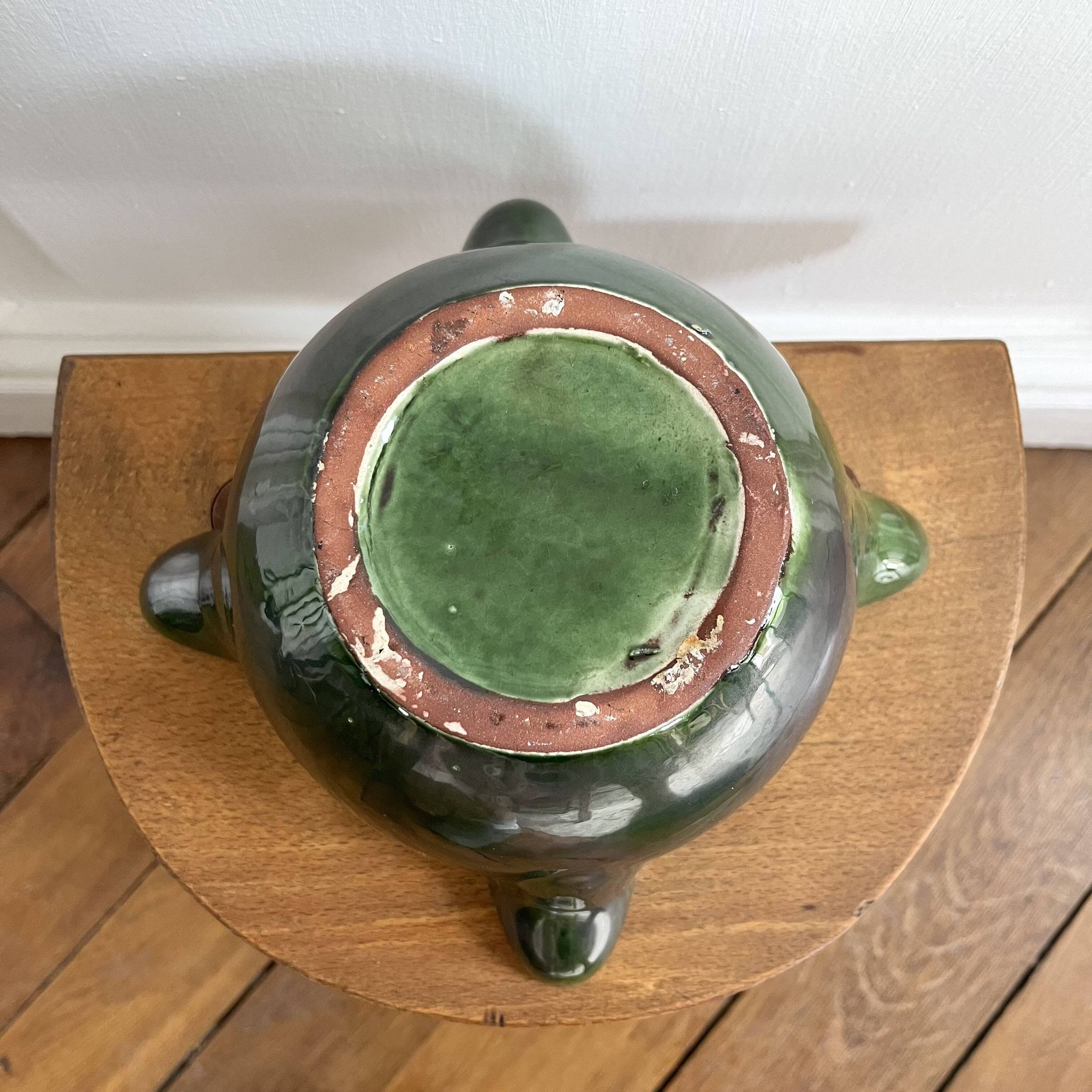 Ceramic mortar and wooden pestle