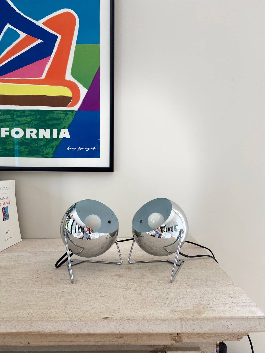 Pair of metal “Eye-ball” spirit lamps