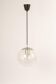 Small Limburg chrome pendant light with transparent glass ball, Germany, 1970s.