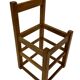 Set of four vintage chairs / stool - brutalist style minimalist oak and wicker 60s