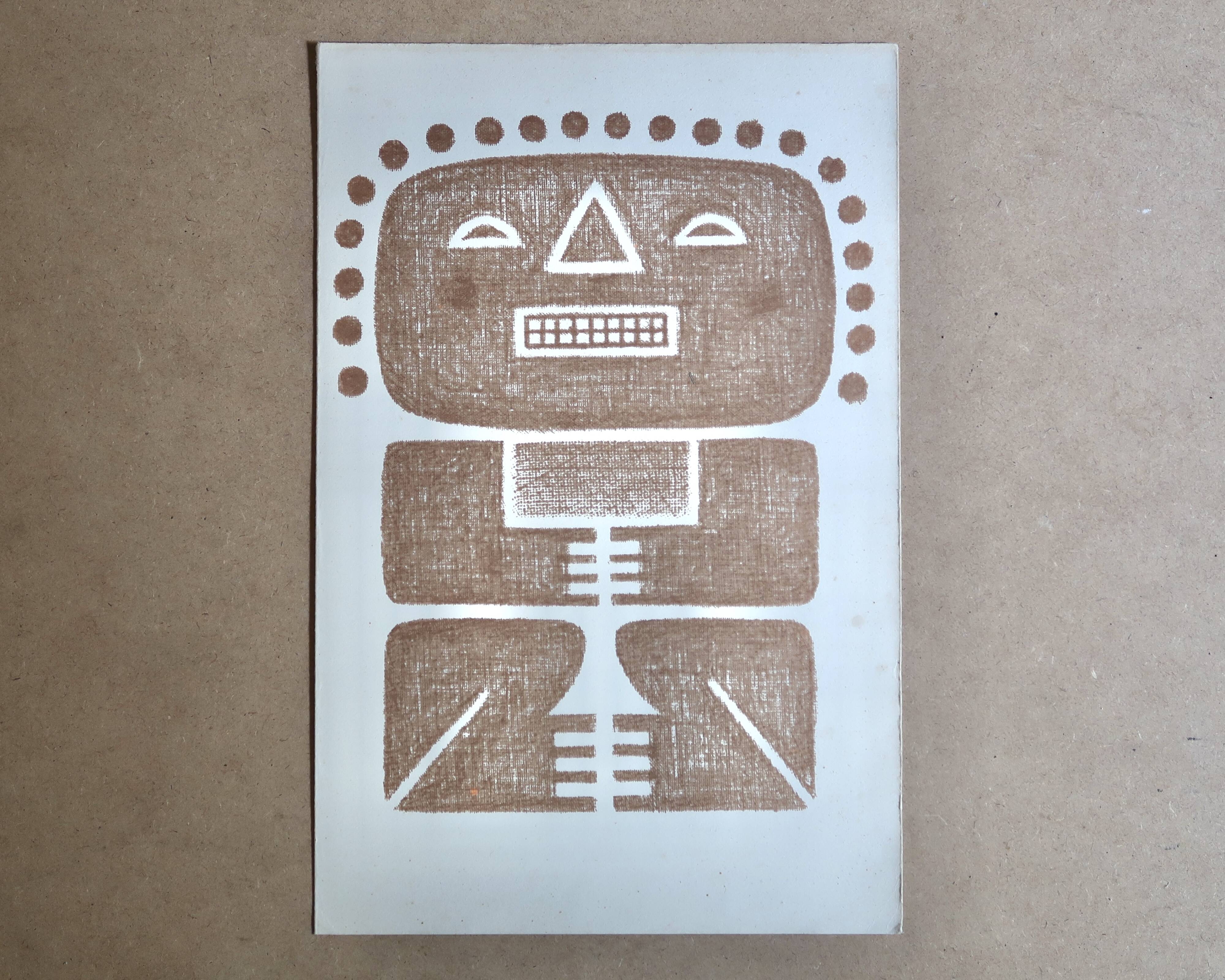 Original Pre-Columbian print, 1960s