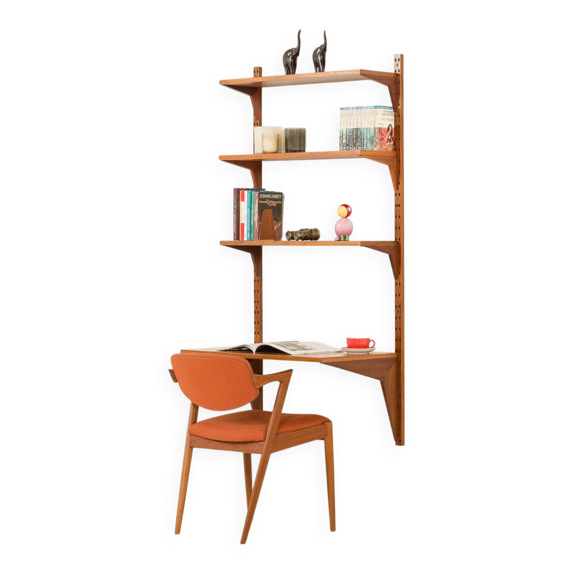 Poul Cadovius shelving unit with a desk, 1960s