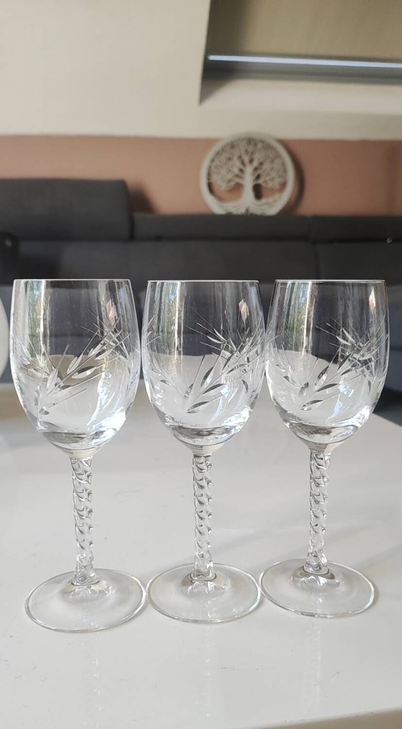 Lot of 5 x Small White Wine/Port Glasses Fleury Epi. Arques Crystal 12cl
