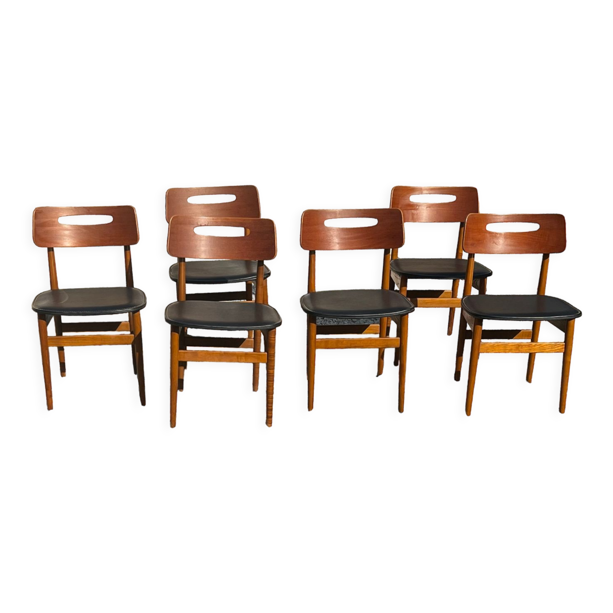 Set de 6 chaises scandinave en teck