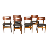 Set de 6 chaises scandinave en teck