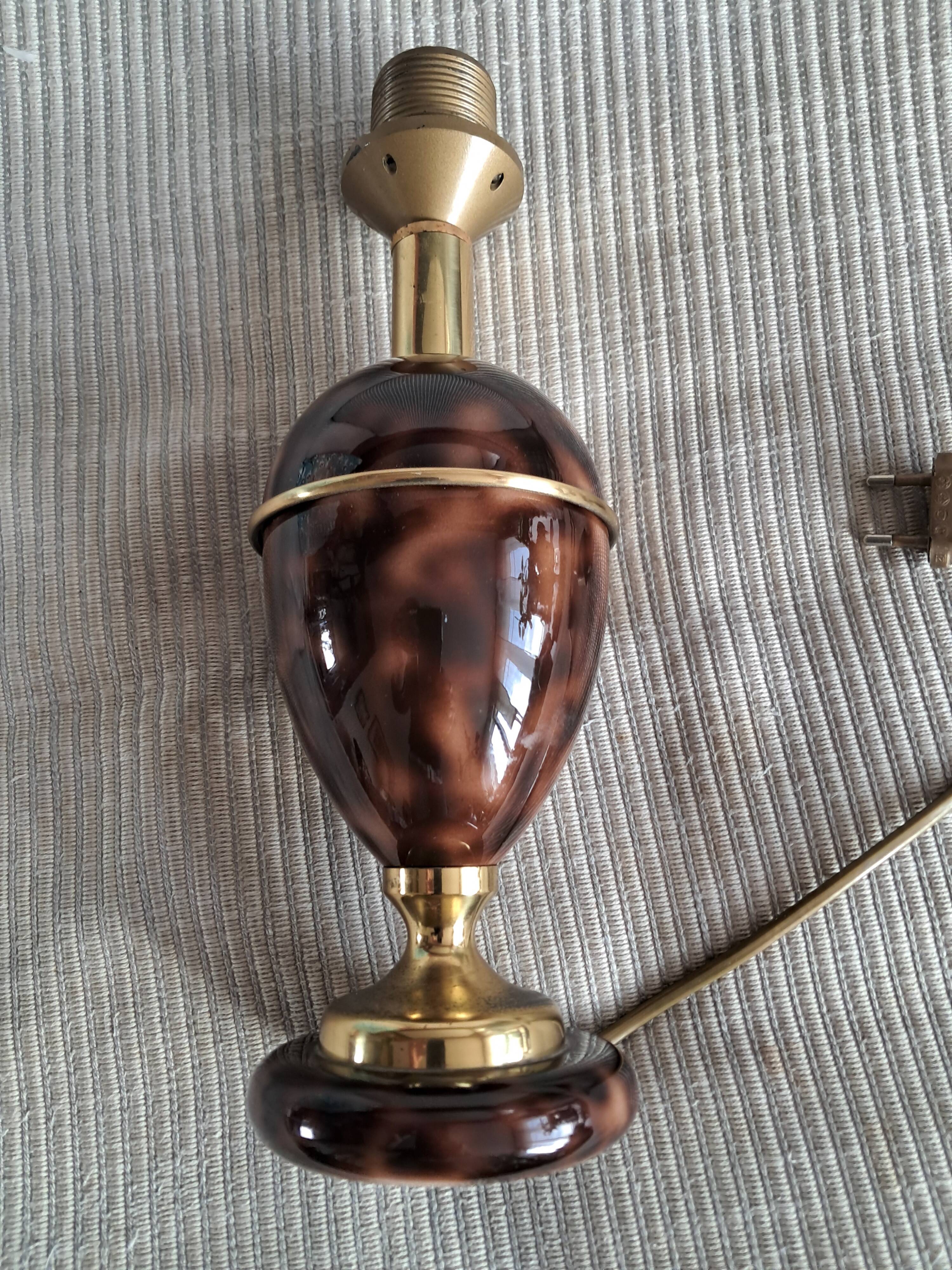 Vintage metal and brass lamp base