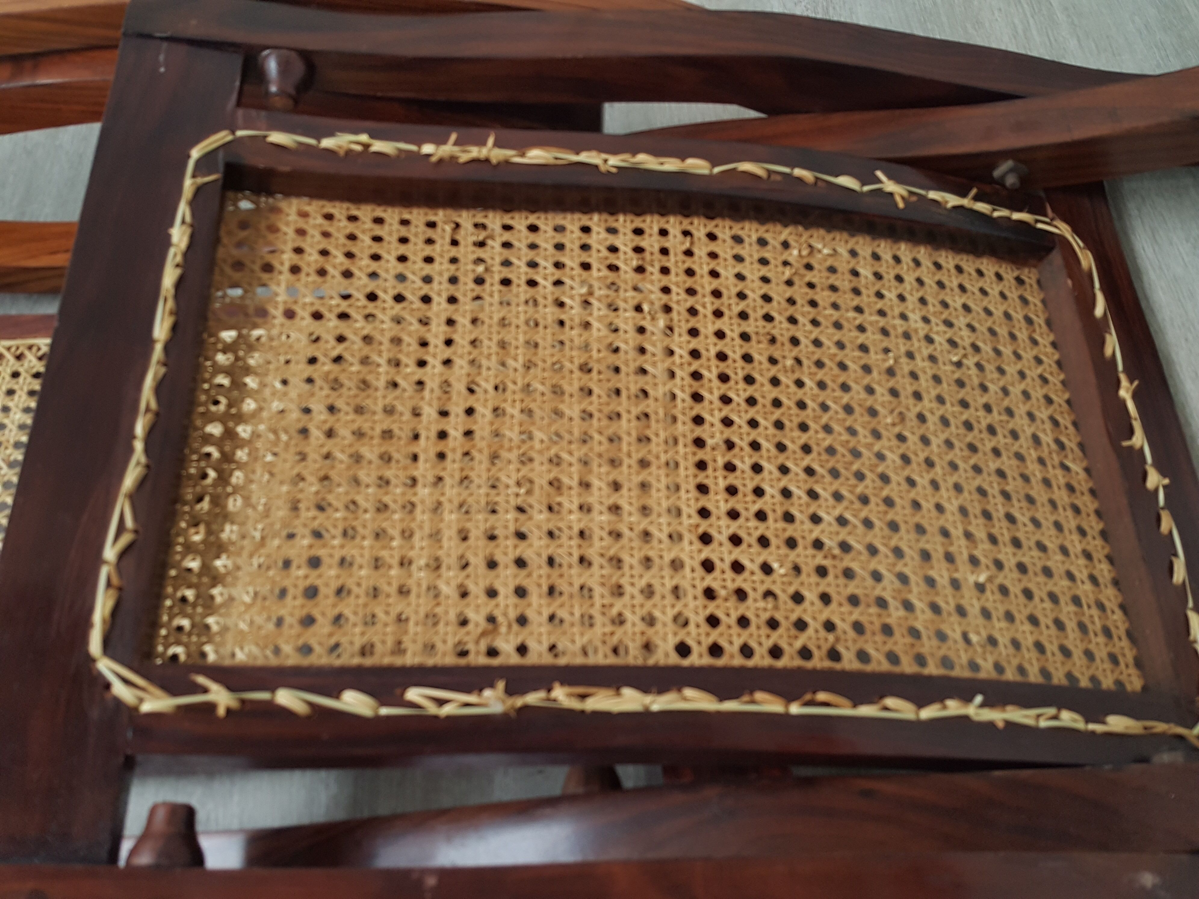 Vintage Viennese weave folding armchair