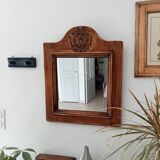 Old mirror in solid oak early twentieth century