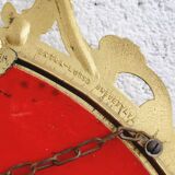 Italian oval brass medallion mirror